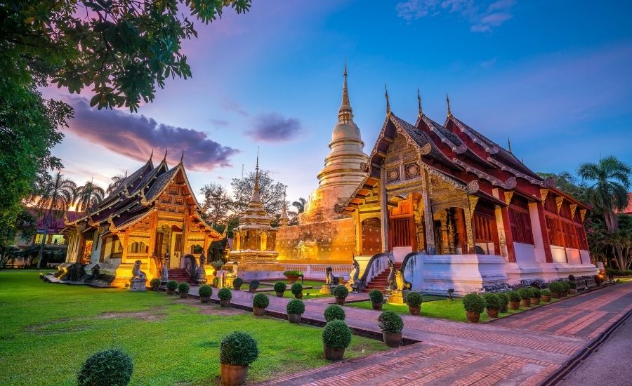 Le Wat Phra Singh au cœur de la vieille ville de Chiang Mai