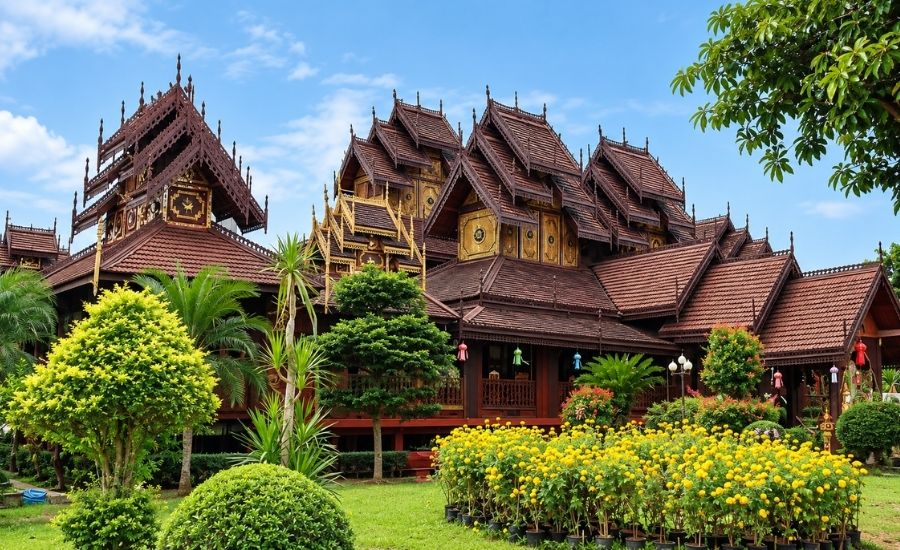 Wat Nantaram - le grand temple en teck de Phayao